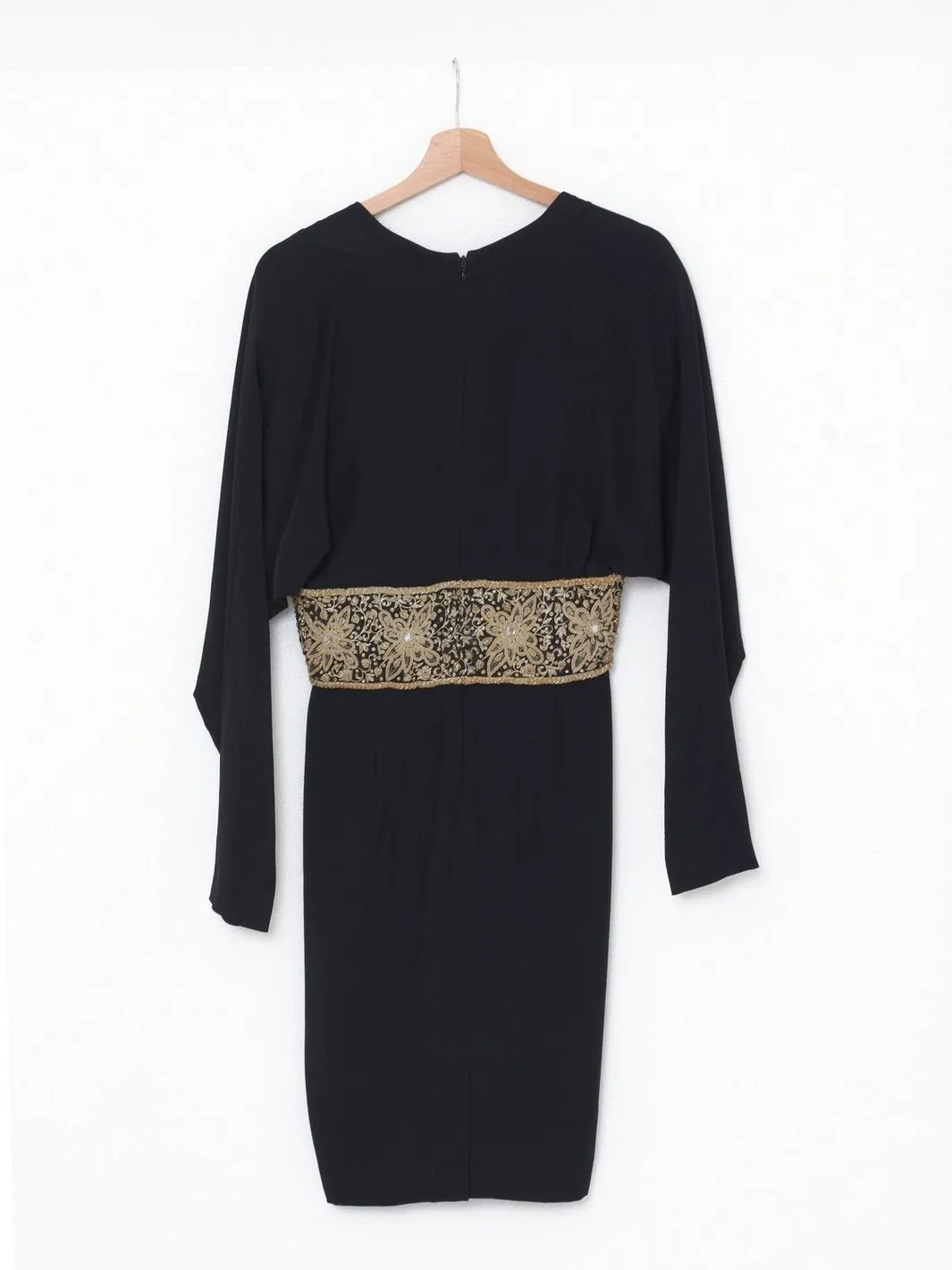 Black Basile dress with waistband