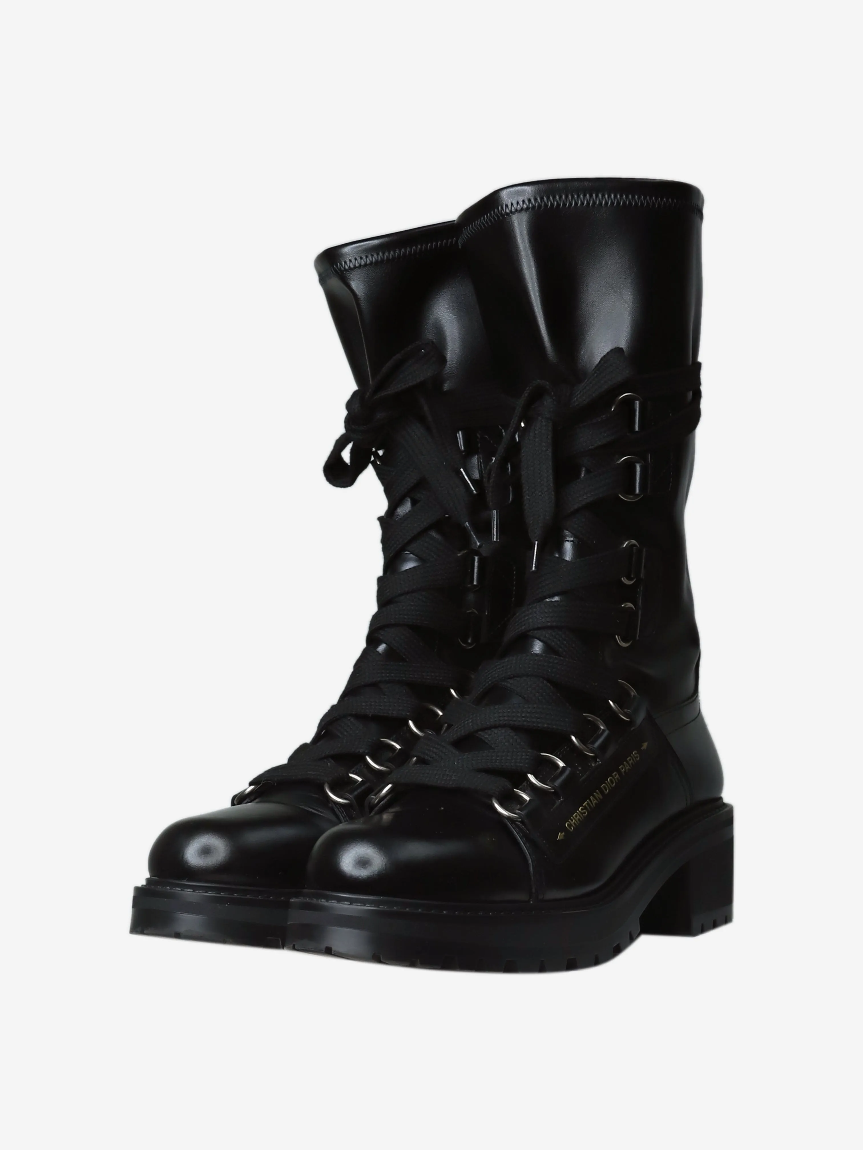 Black D-flight leather ankle boots - size EU 41.5