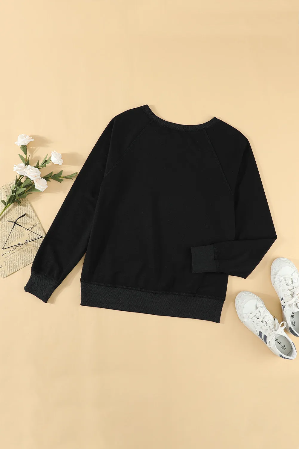 Black Full Sleeves Pullover Sweatshirt