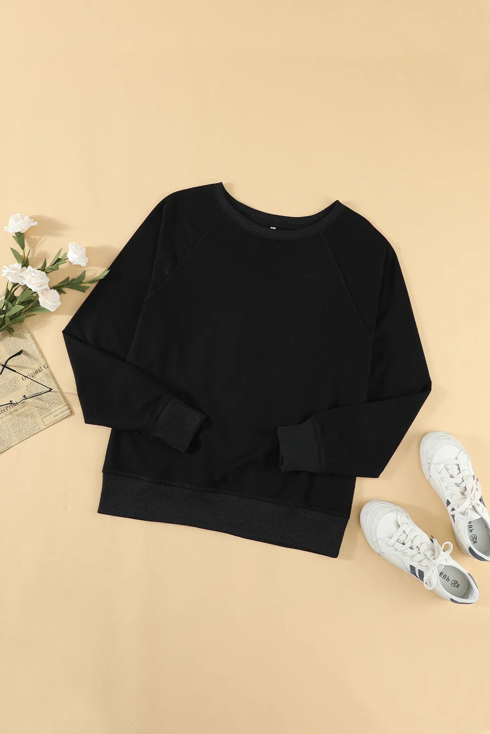 Black Full Sleeves Pullover Sweatshirt