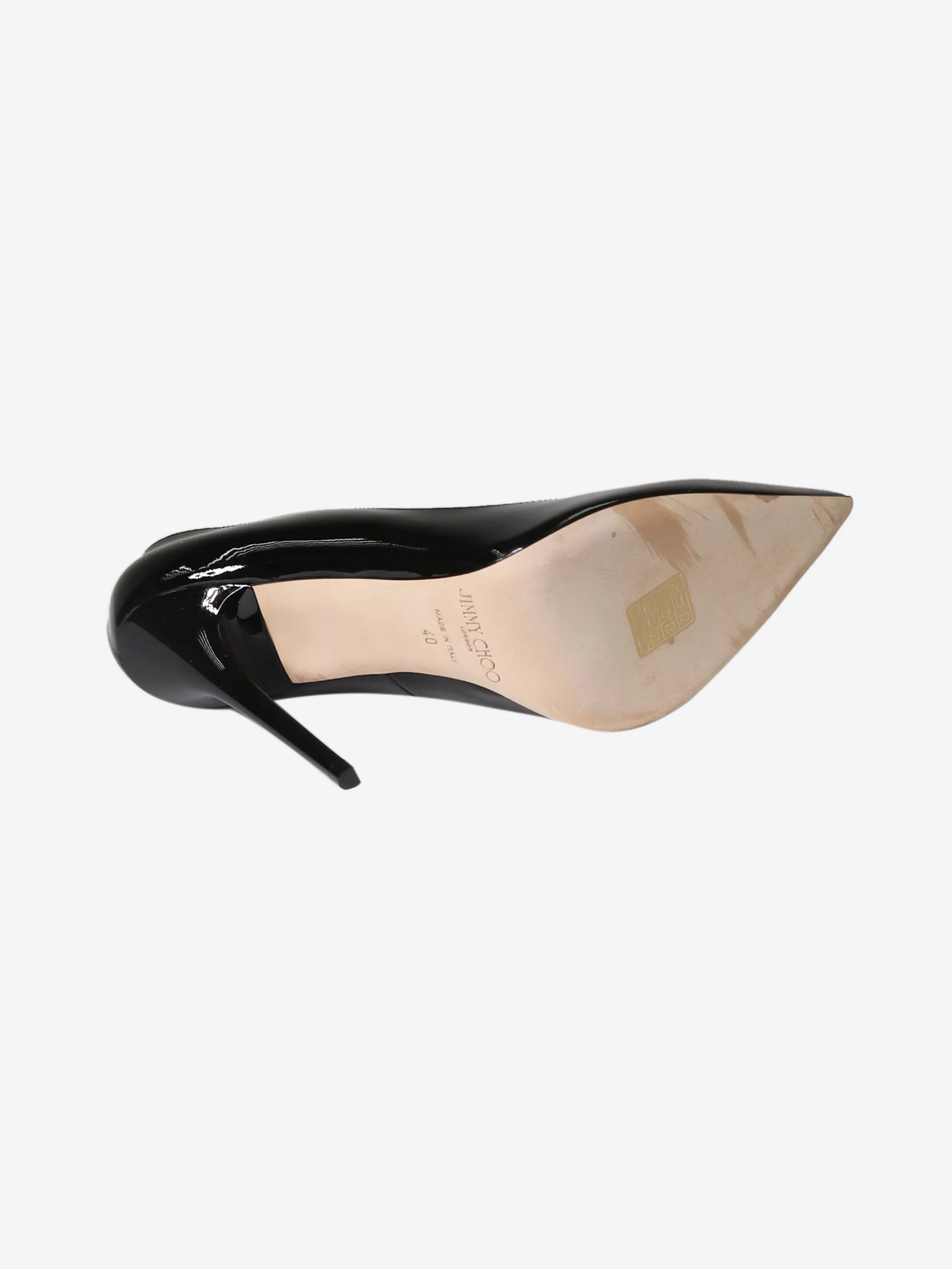 Black patent leather pumps - size EU 40