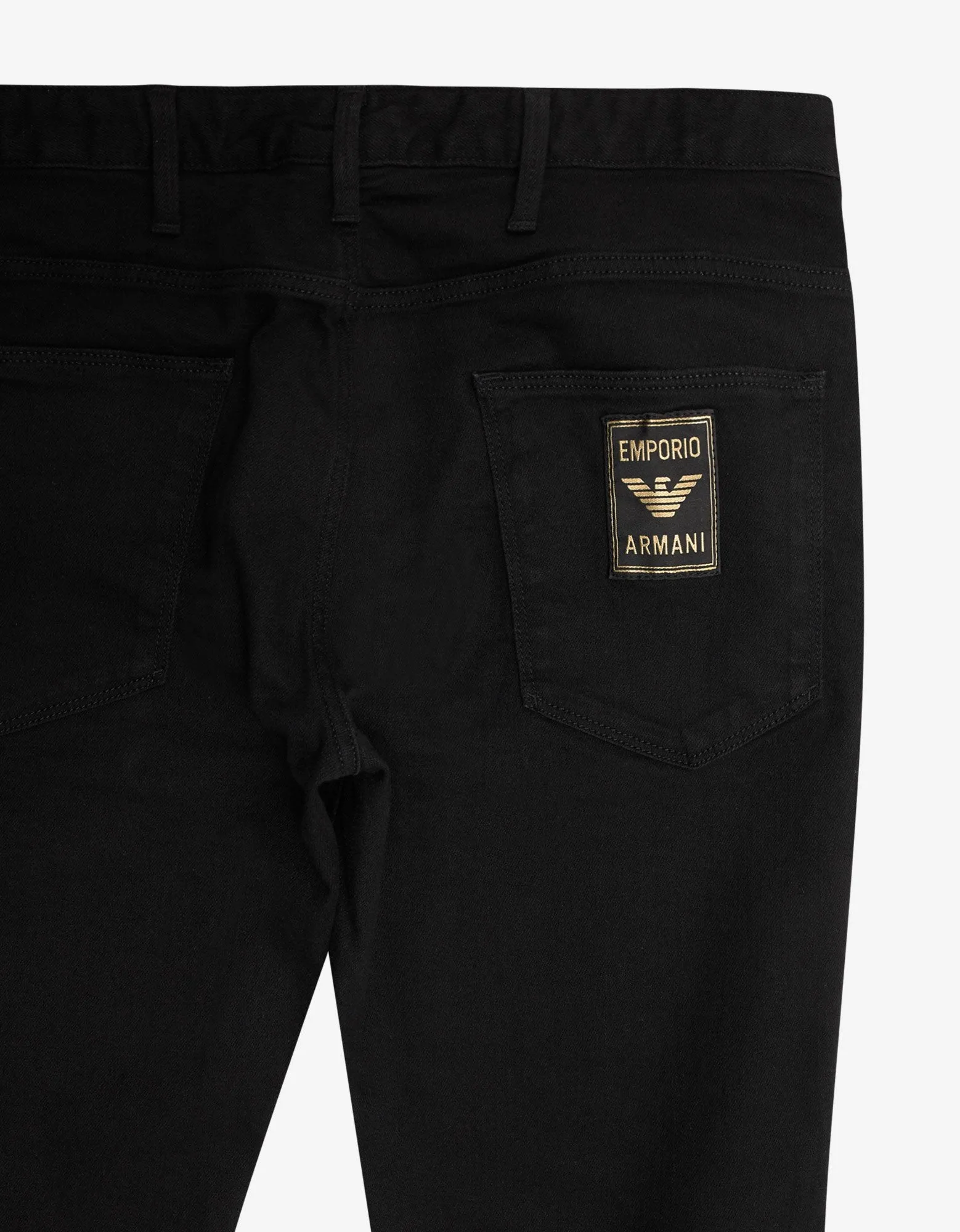 Black Slim Fit Logo Patch Jeans