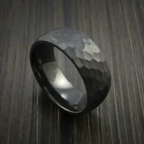 Black Titanium Men's Ring Hammer Finish Custom Made Band