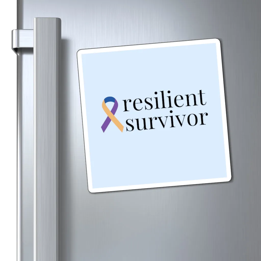 Bladder Cancer "resilient survivor" Magnet (Light Blue) (3 Sizes Available)