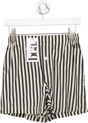 BOA Black Striped Cotton Boxer Shorts UK XS