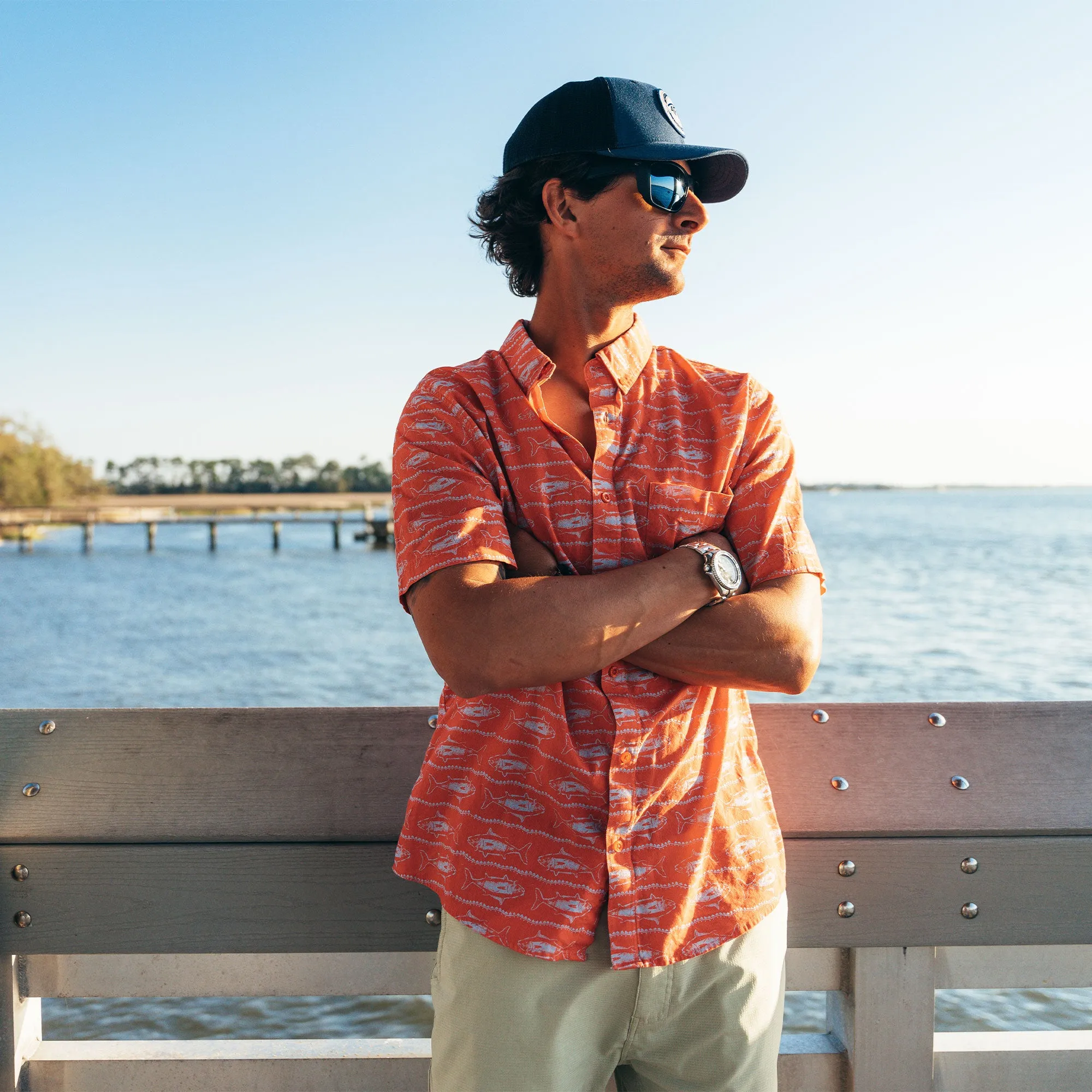 Boatbar SS Button Down Shirt | Soft Coral