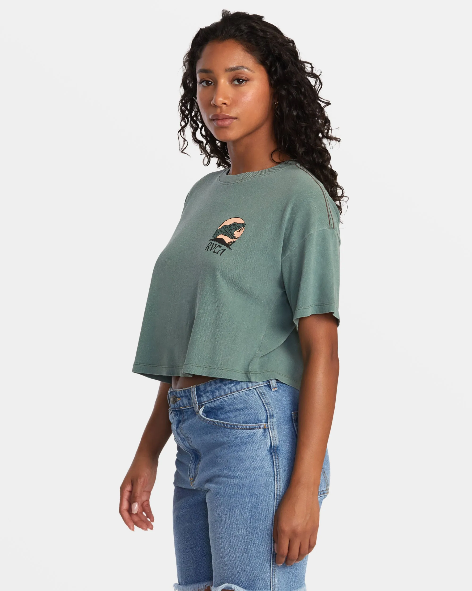 Boyfriend Crop Tee 2 T-Shirt - Jade