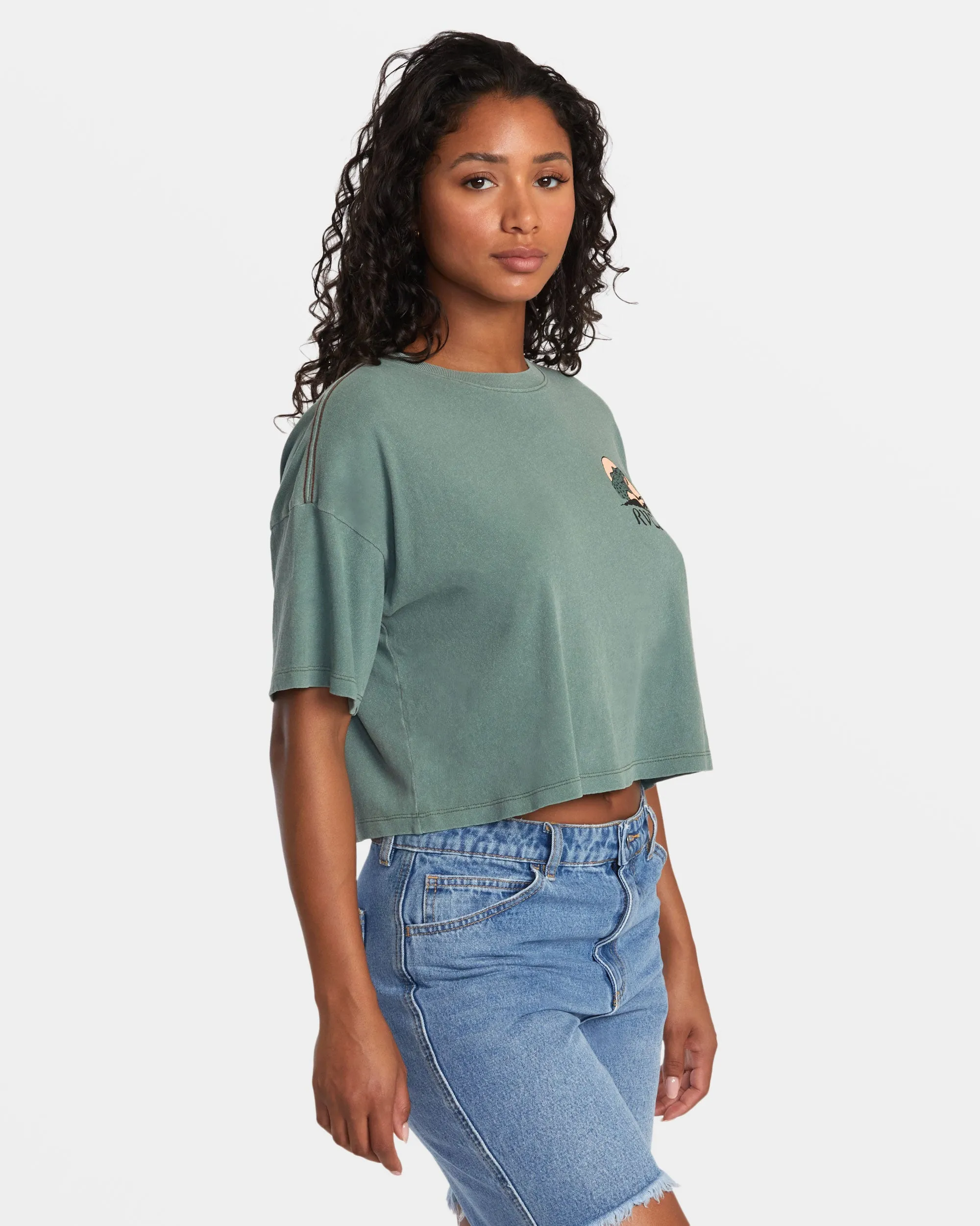 Boyfriend Crop Tee 2 T-Shirt - Jade