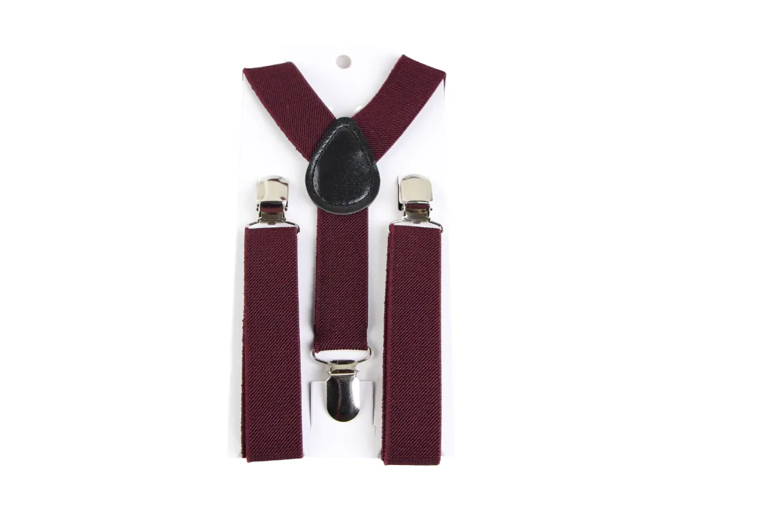 Boys Adjustable Plum 65Cms Suspenders