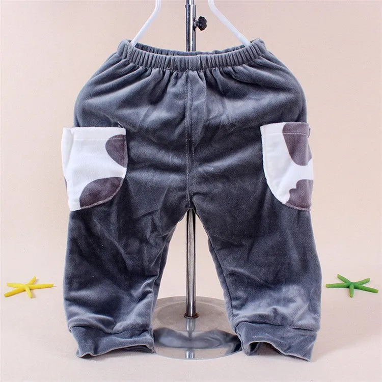 Boys And Girls Cotton/Velvet Cow 2 Pcs Set