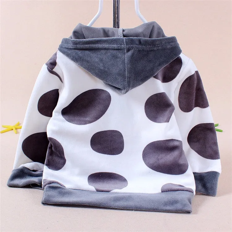 Boys And Girls Cotton/Velvet Cow 2 Pcs Set