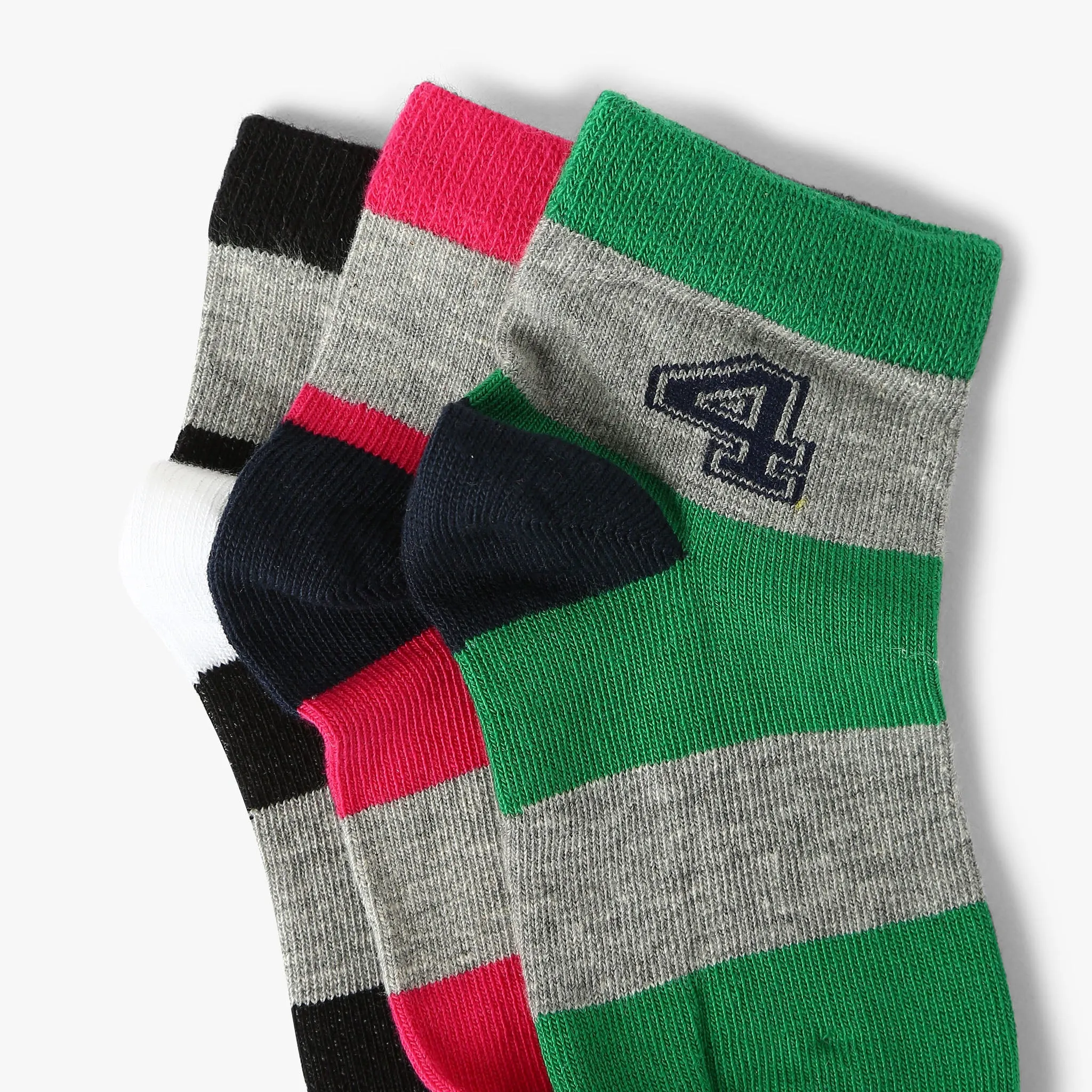 Boys Cotton Blend Ankle Length Socks (Pack of 3)