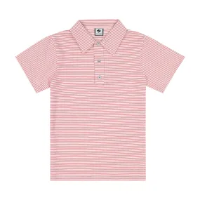 Boys Short Sleeve Polo Mini Red Stripe