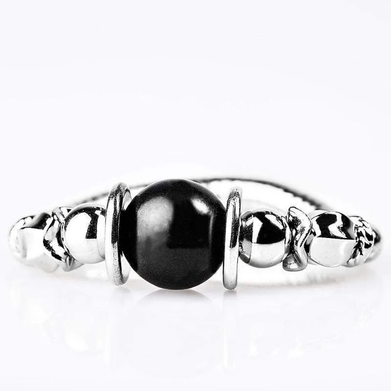 Brace Yourself Black Stretchy Bracelet