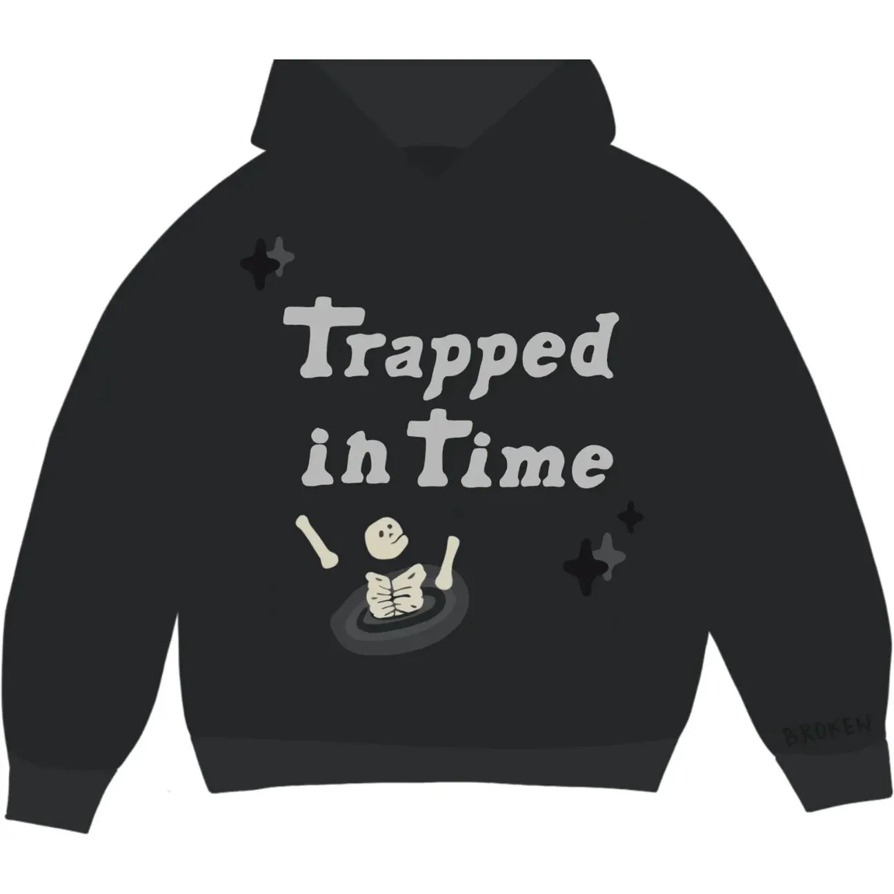 Broken Planet Trapped In Time Hoodie Soot Black