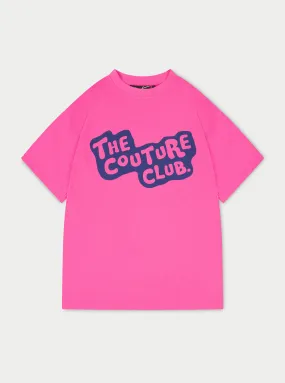 BUBBLE LOGO OVERSIZED T-SHIRT - PINK