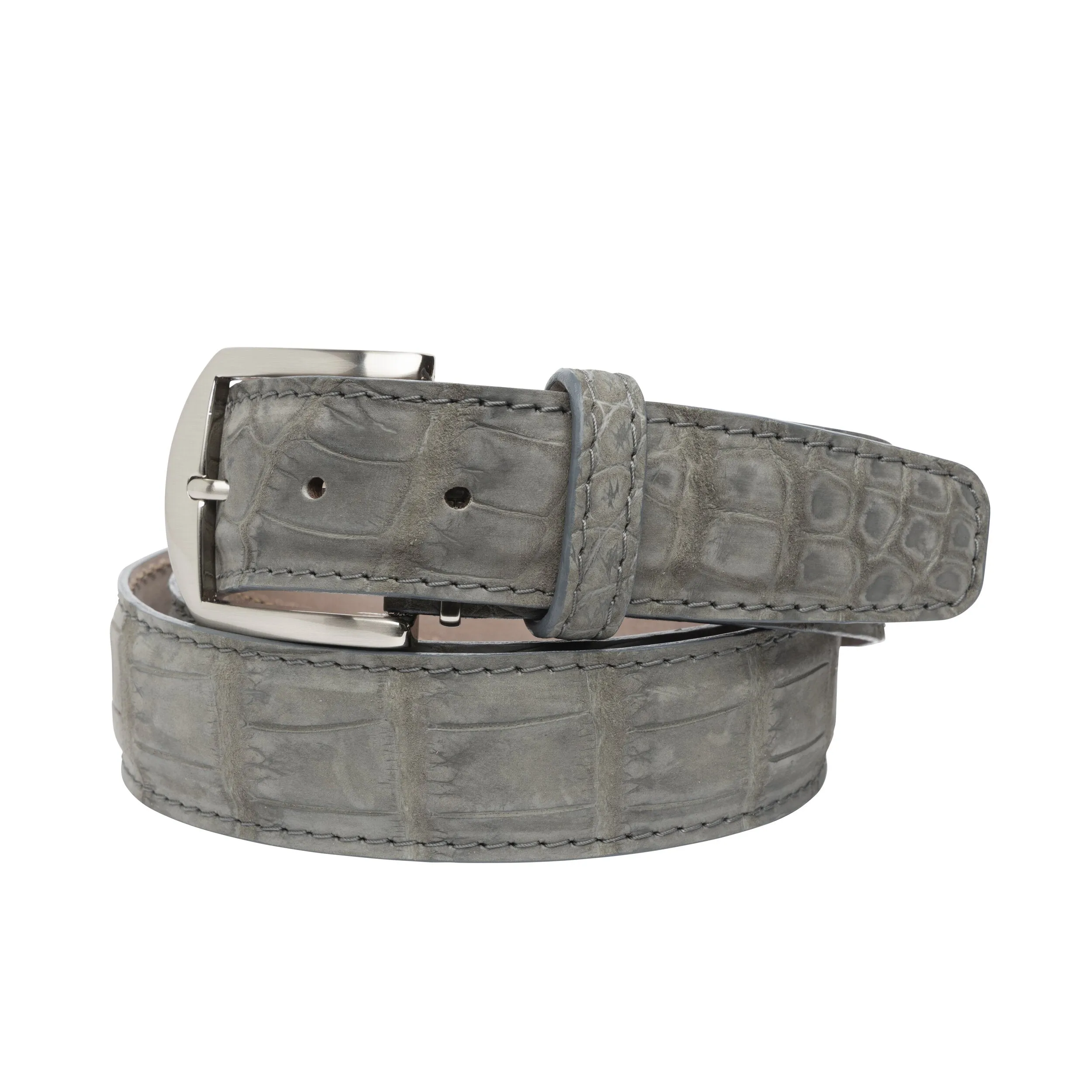 Buffed Alligator Belt | Gravel