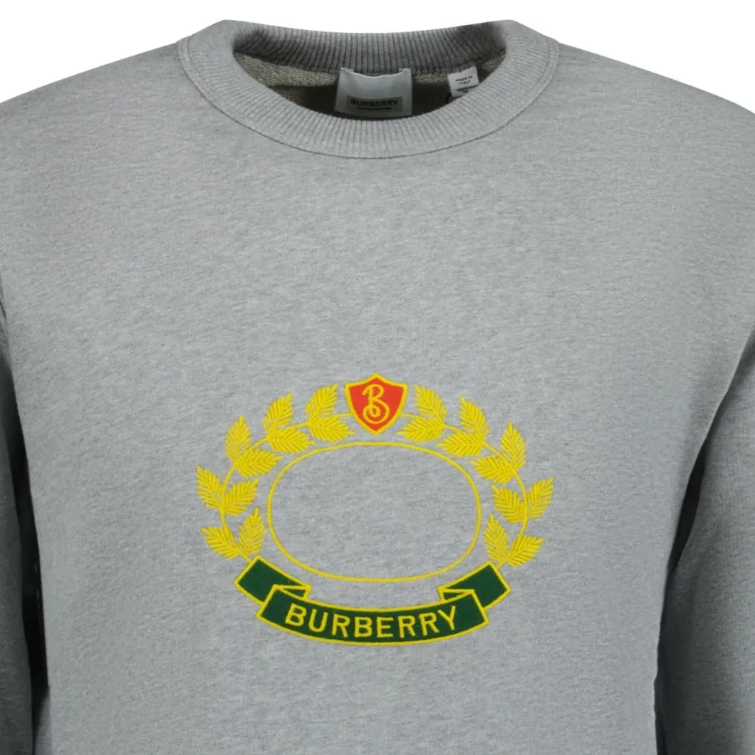 BURBERRY ADDISCOMBE CREST LOGO SWEATSHIRT GREY