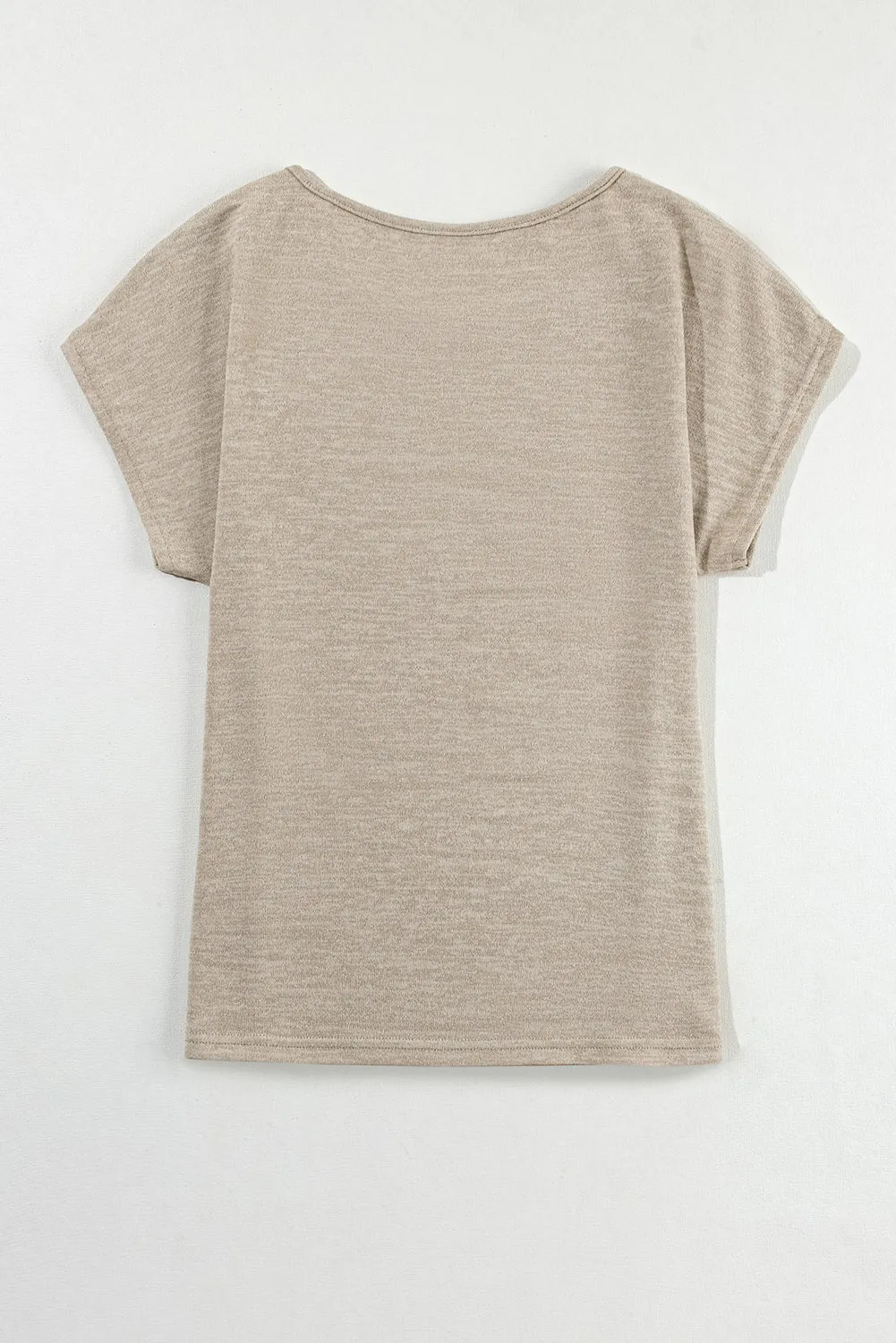 Button Detail Batwing Sleeve Casual Tee