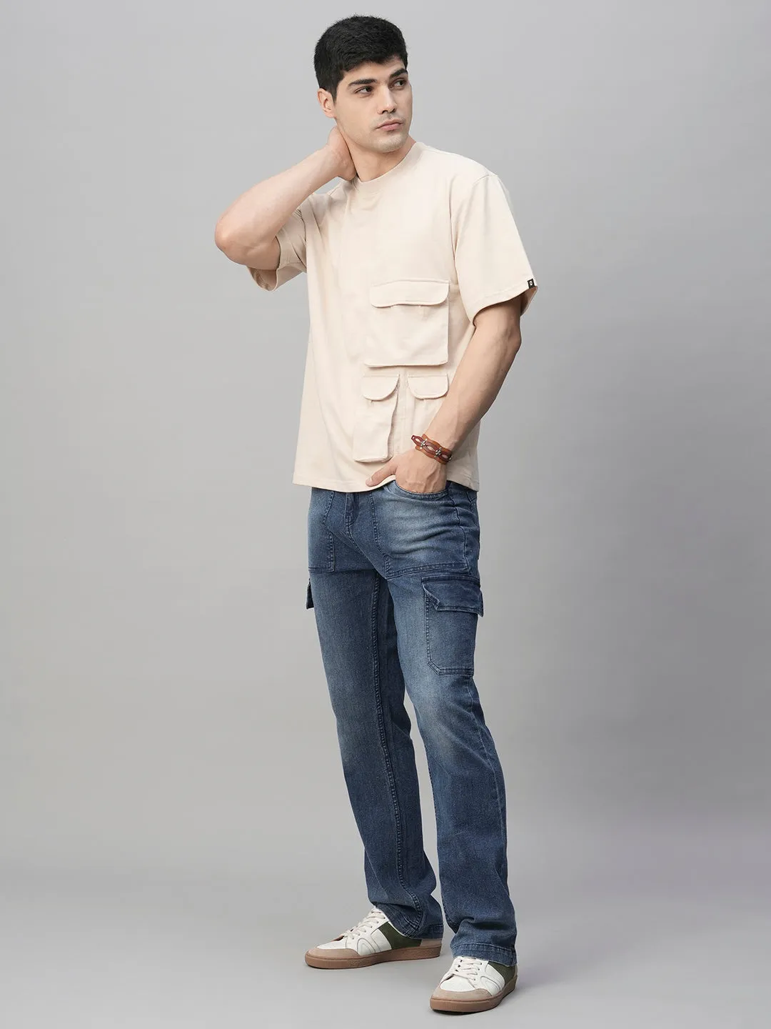 Cargo T-Shirt For Men - Beige