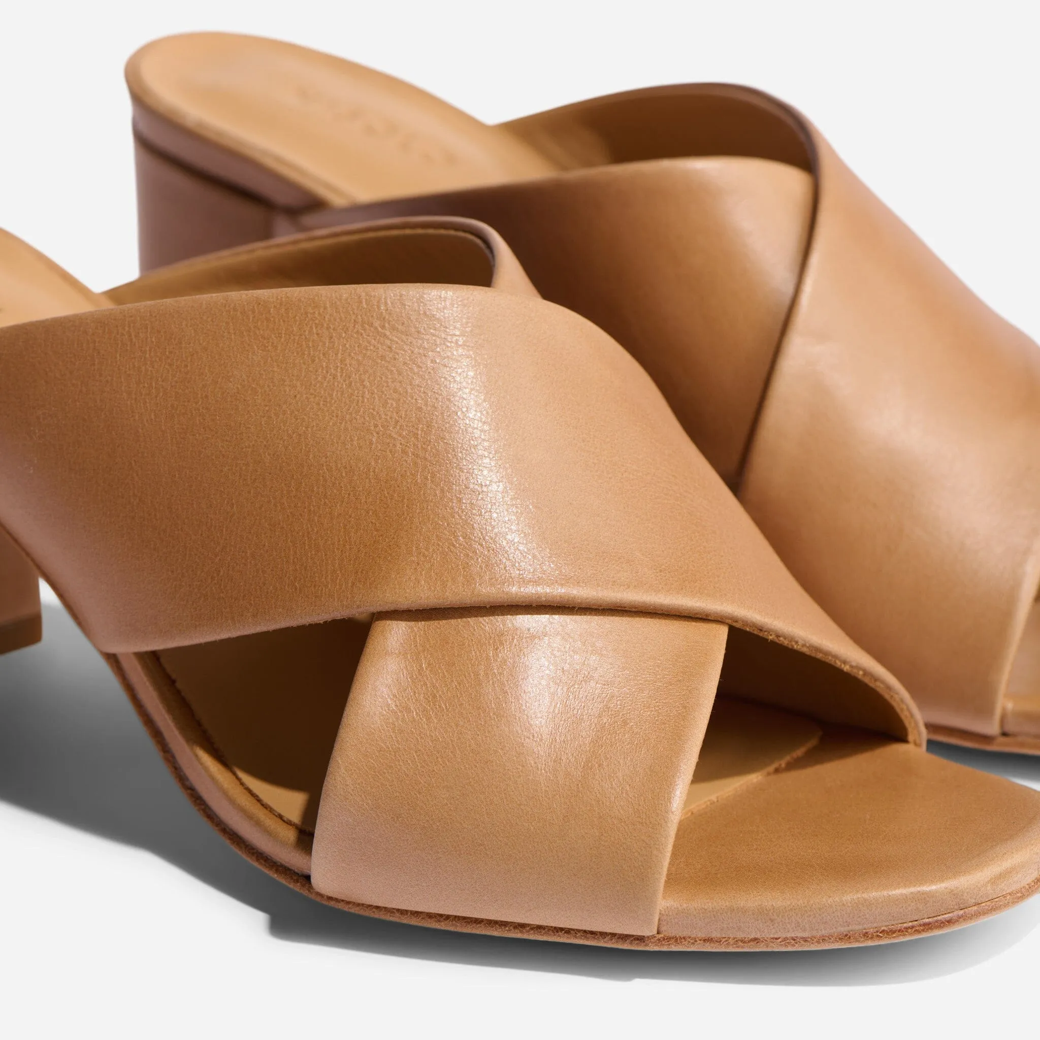 Carina Cross Strap Mule Almond