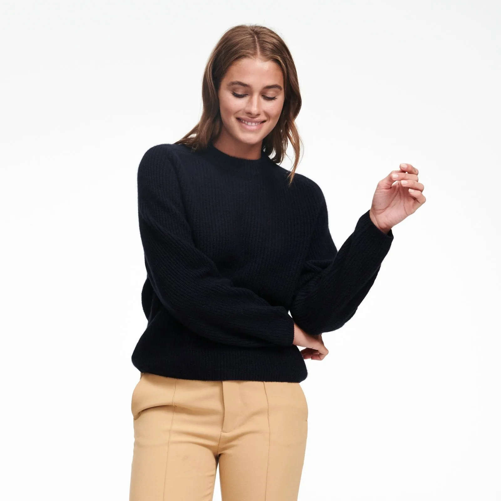 Cashmere Ribbed Mockneck Sweater