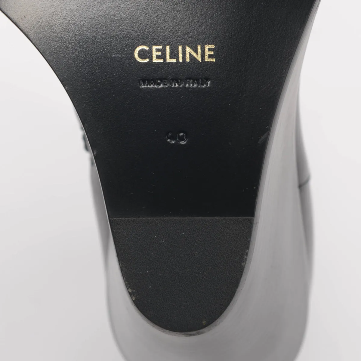 Celine Black Calfskin Moon Zipped Boots 40