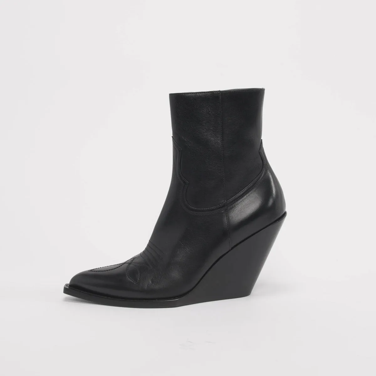 Celine Black Calfskin Moon Zipped Boots 40