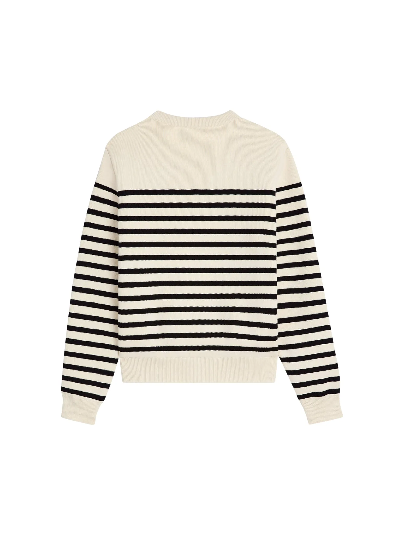 CELINE MARINIRE CREW NECK SWEATER IN COTTON OFF-WHITE / BLACK