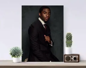 Chadwick Boseman Poster, Black Panther Canvas Rolls, Custom Canvas, Home decor, Wall Hanging, Hollywood Actor Chadwick Boseman Poster