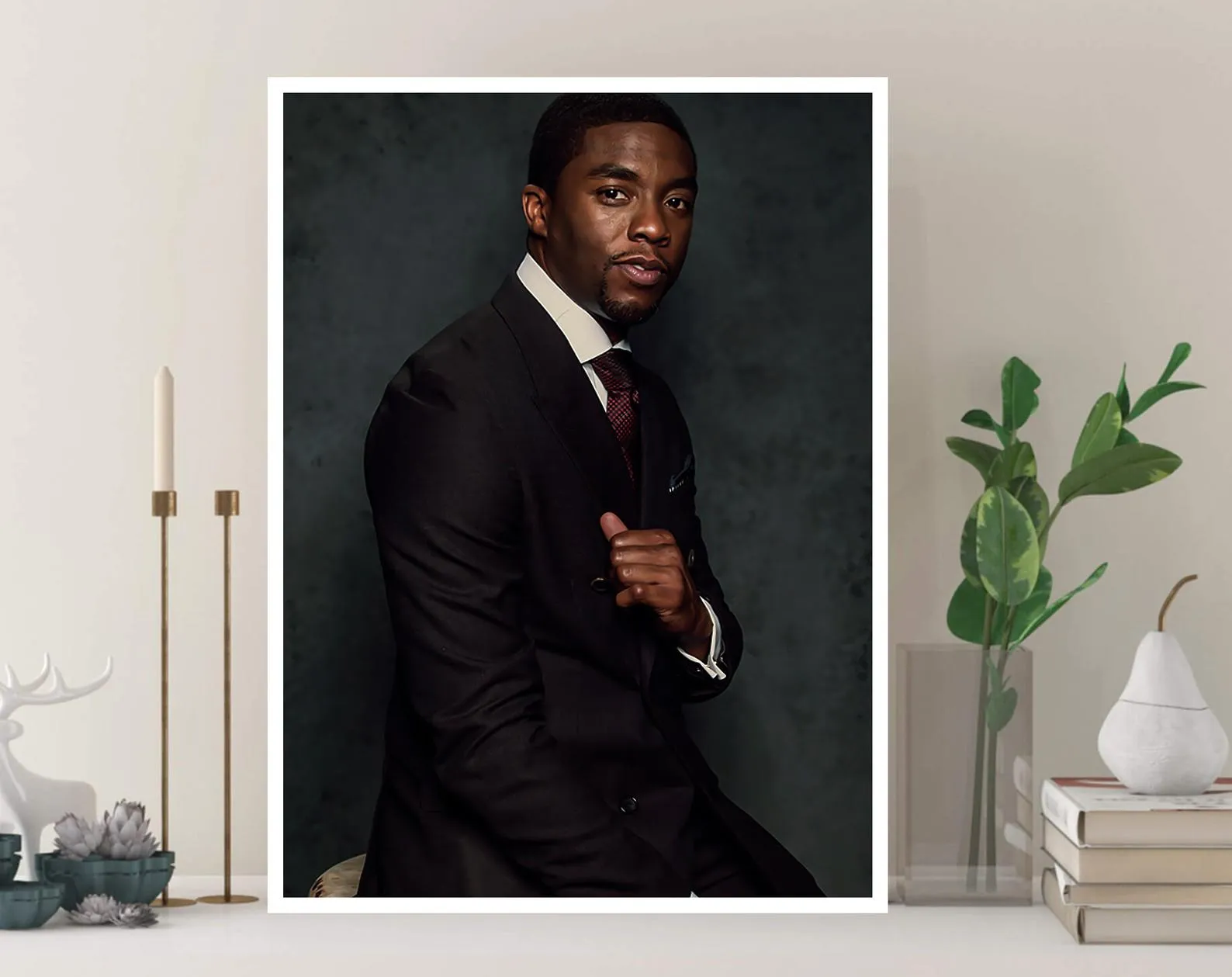 Chadwick Boseman Poster, Black Panther Canvas Rolls, Custom Canvas, Home decor, Wall Hanging, Hollywood Actor Chadwick Boseman Poster