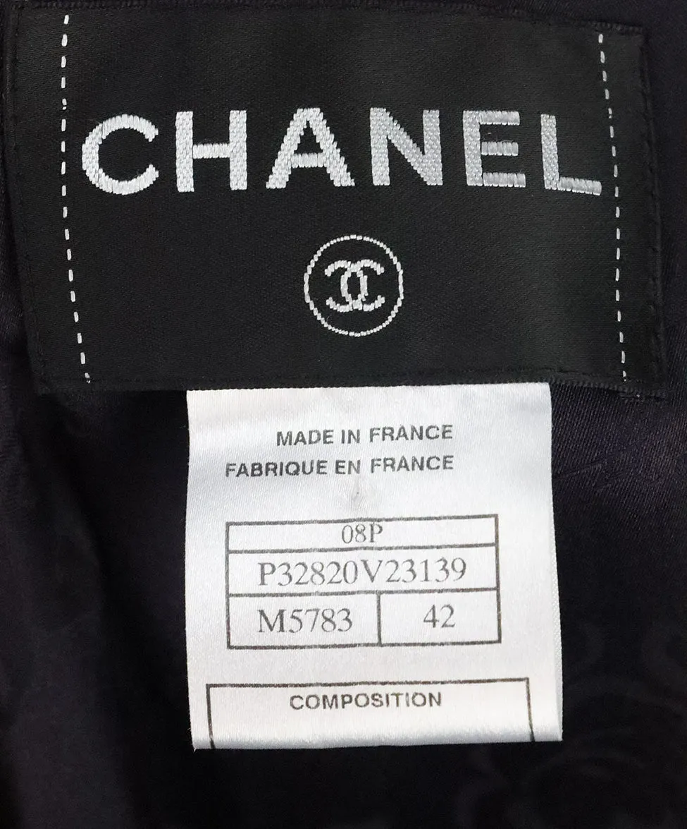 Chanel Spring 2008 Purple Tweed Jacket sz 6