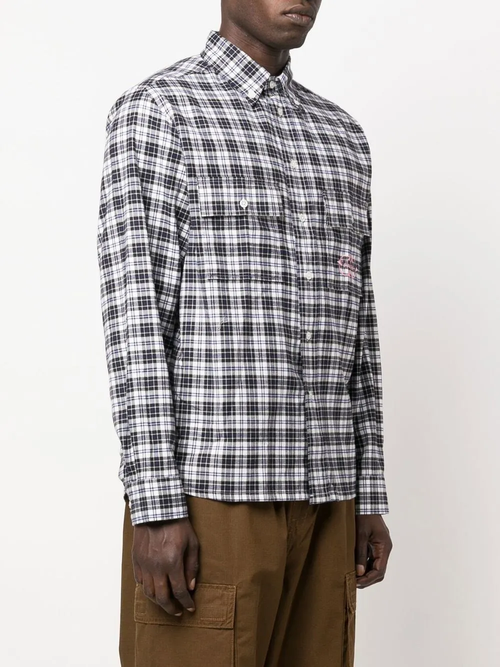 Checked Graphic-Print Shirt