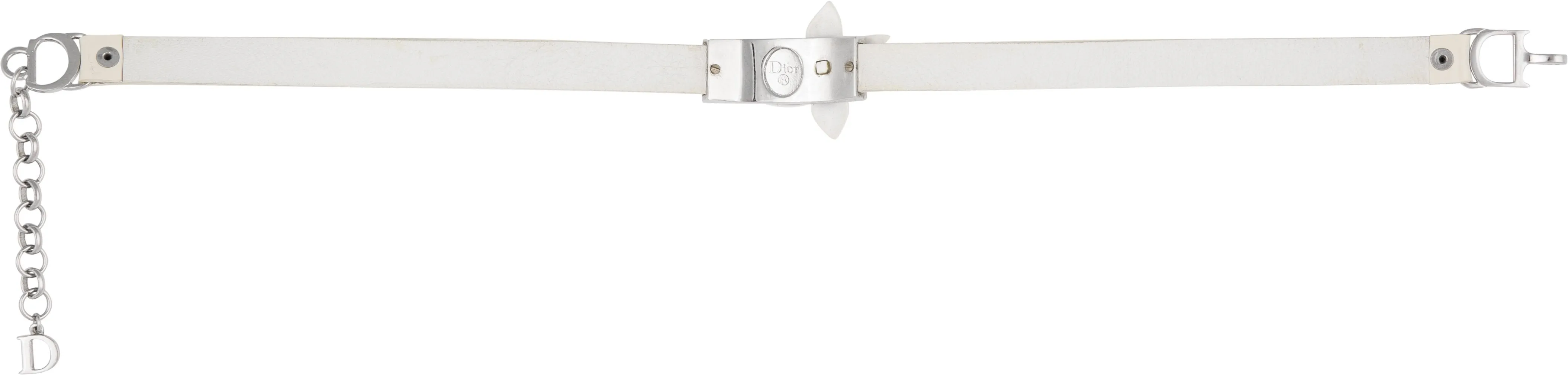 Christian Dior Girly Diorissimo Leather Choker Necklace