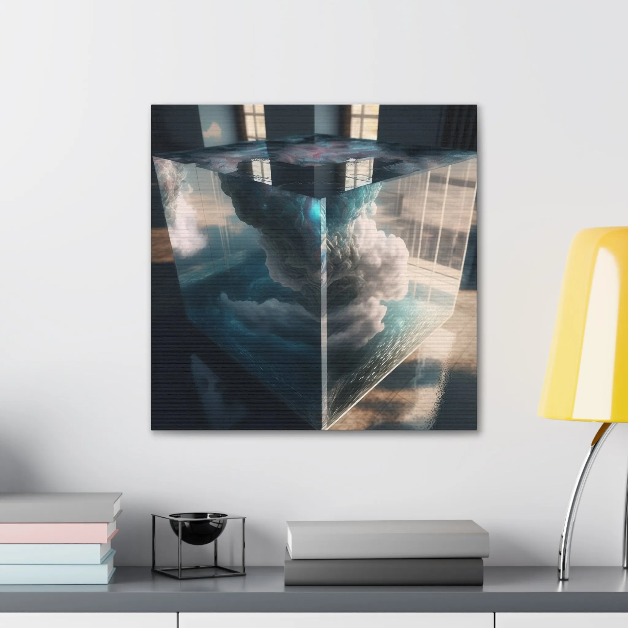 Cloud Cube Encased Galaxy Wall Art Canvas Spiritual Decor