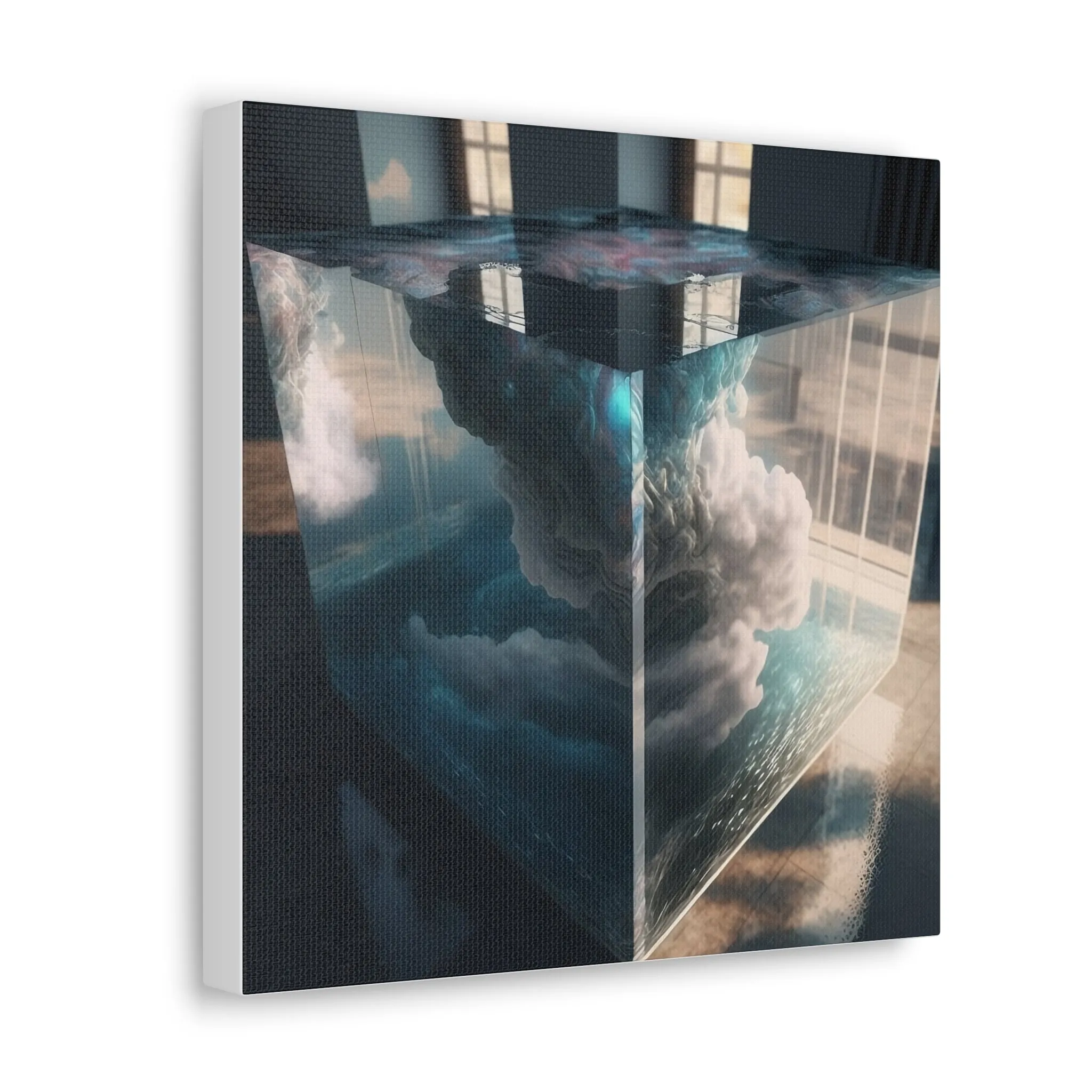 Cloud Cube Encased Galaxy Wall Art Canvas Spiritual Decor