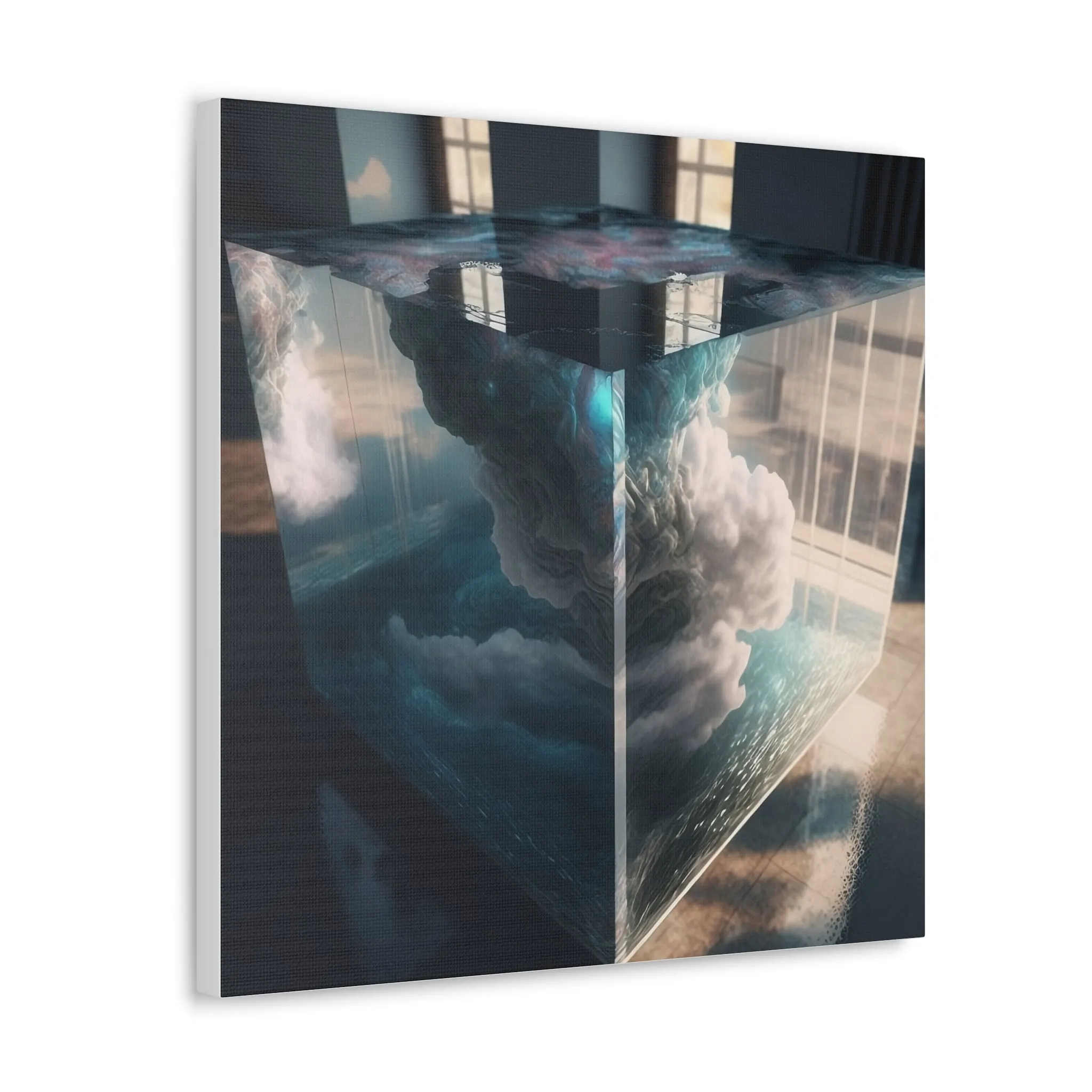 Cloud Cube Encased Galaxy Wall Art Canvas Spiritual Decor