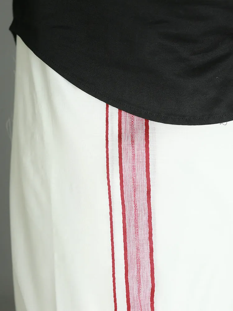 Cool Cot Cotton Double White Dhoti For Men - 299/-