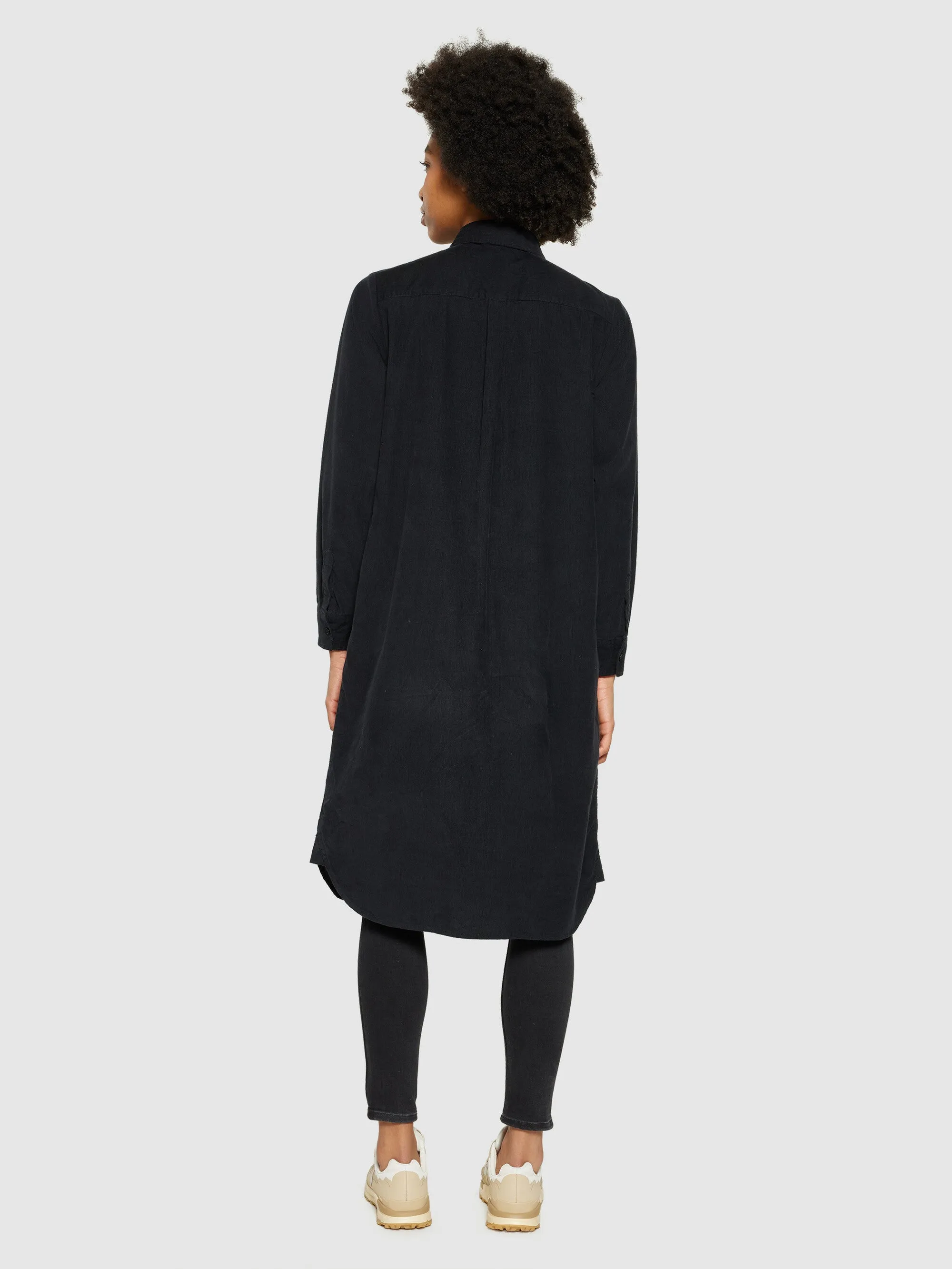 Corduroy shirt dress - Black Jet