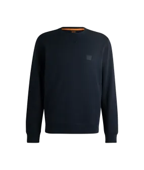 Cotton-terry Relaxed-fit Sweatshirt With Logo Patch - Navy