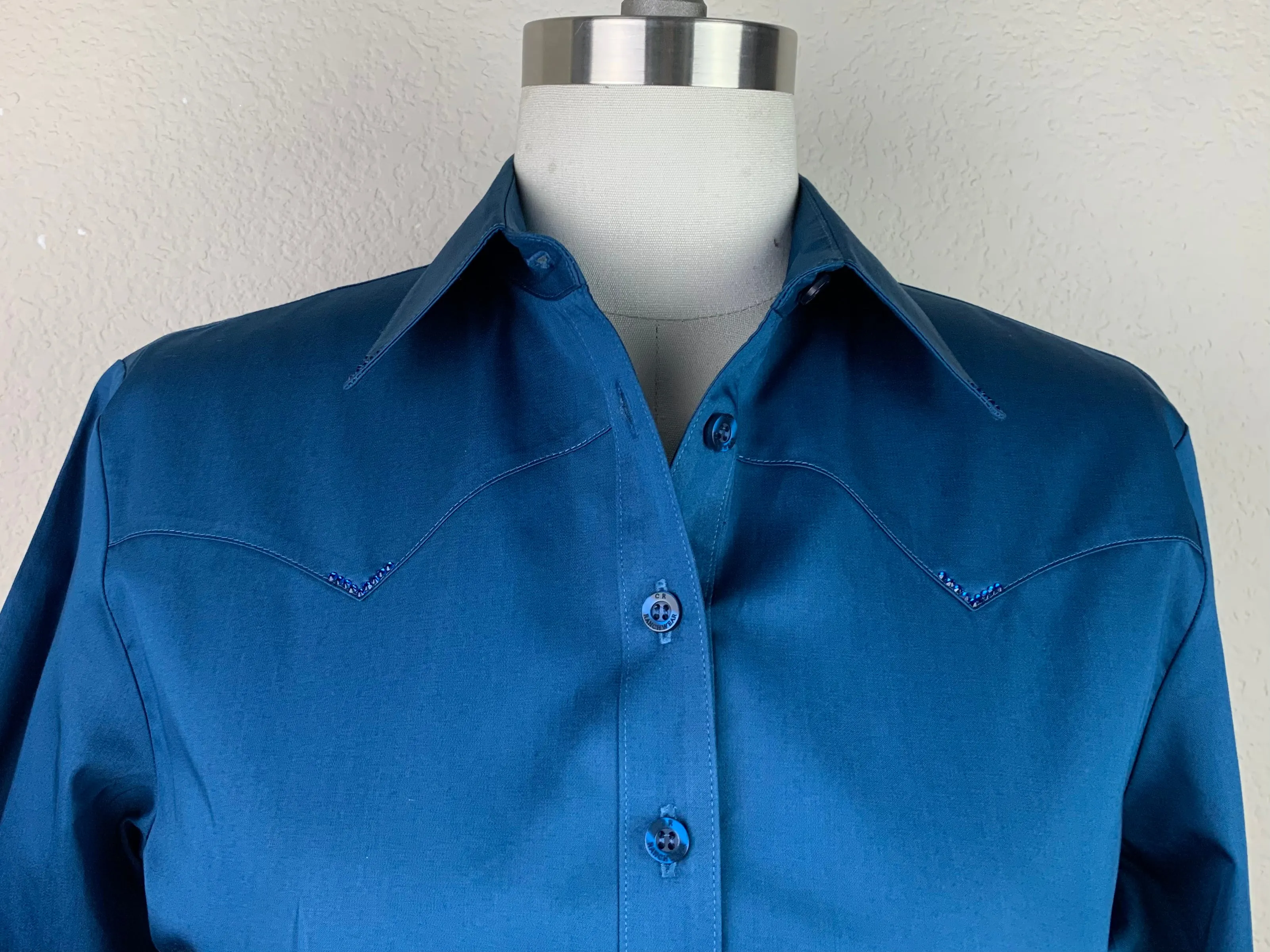 CR Western Pro Aegean Blue Cotton Sateen- FINAL SALE