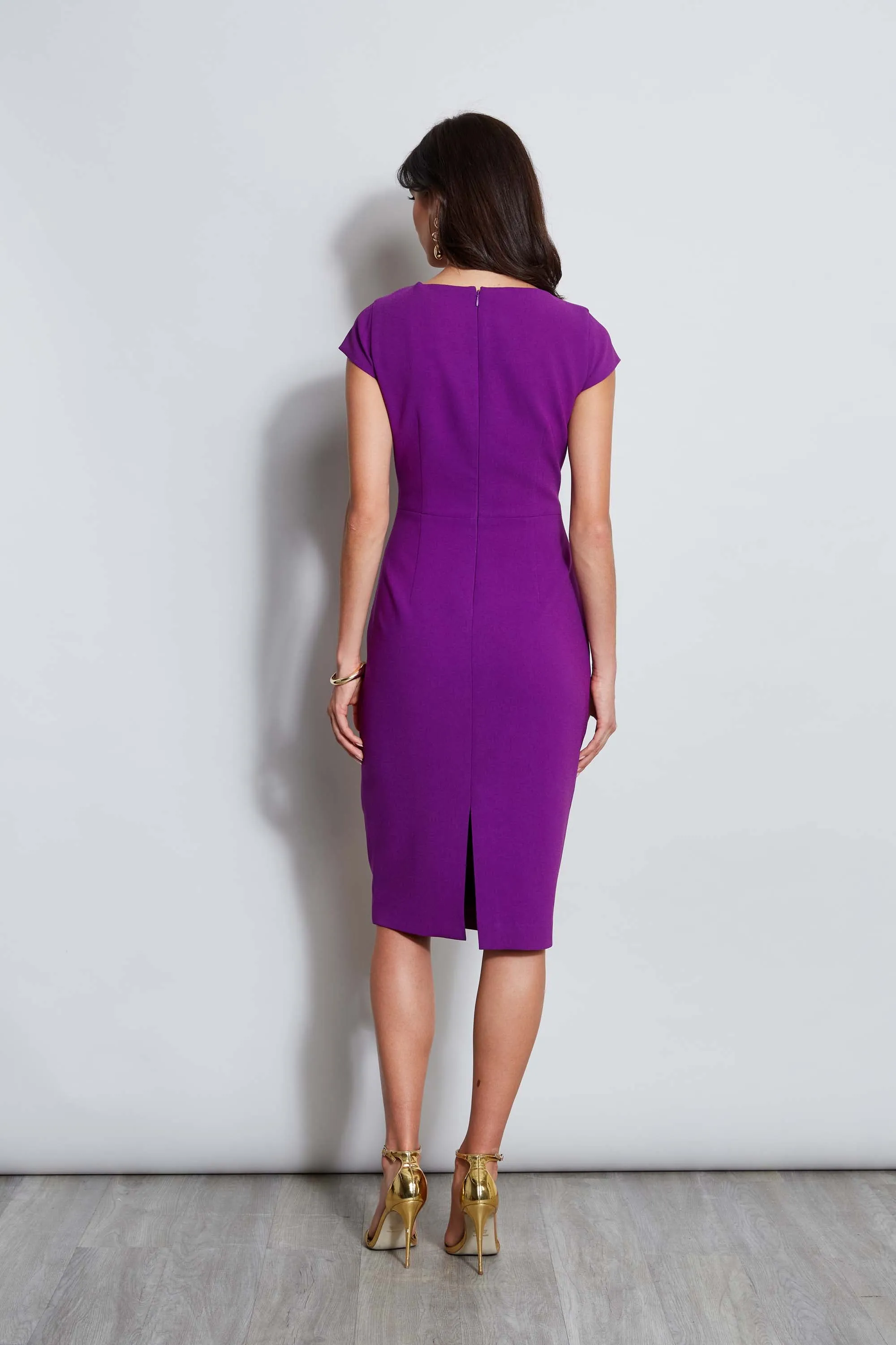 Crepe Keyhole Dart Dress