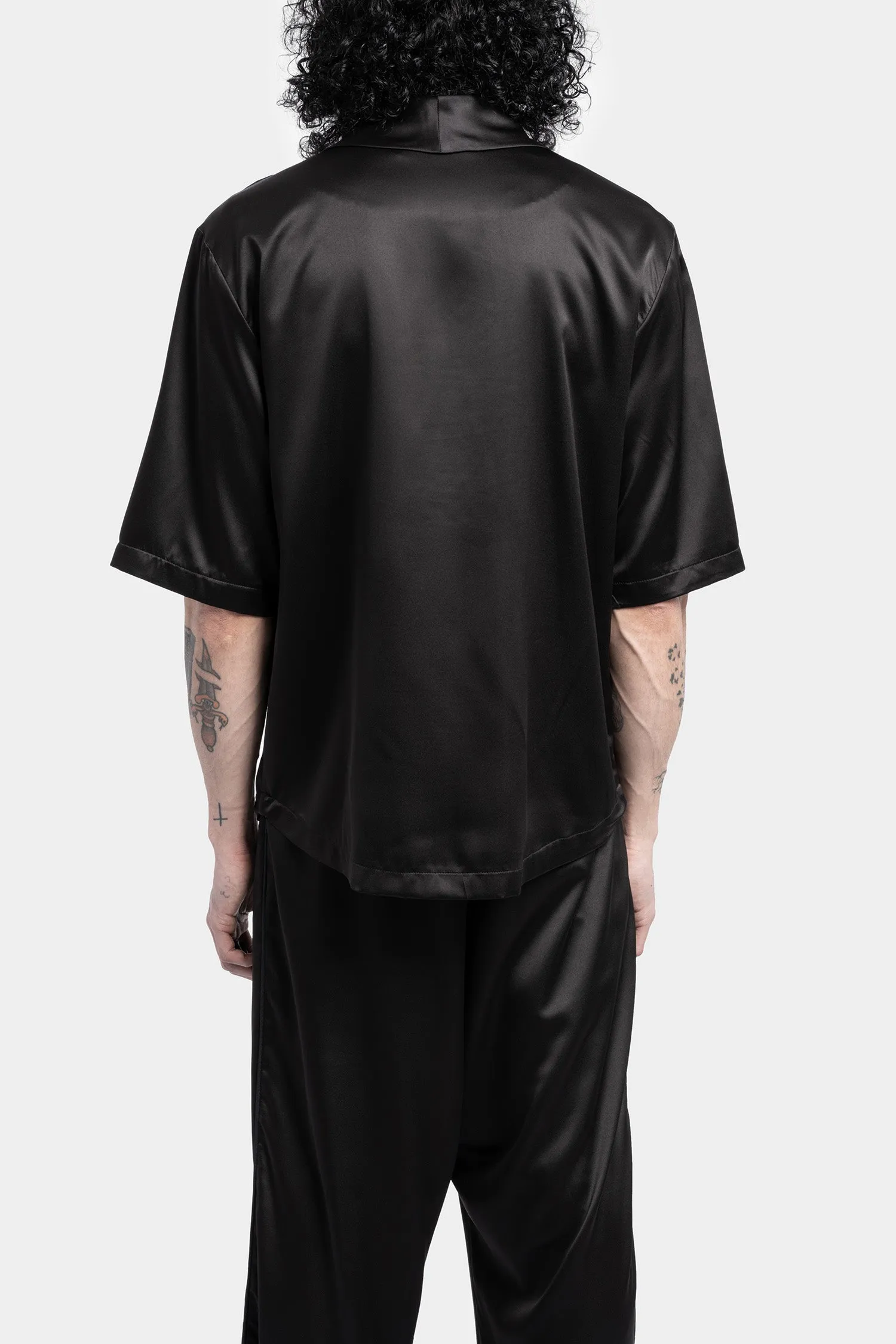 Cross over short sleeve kimono shirt