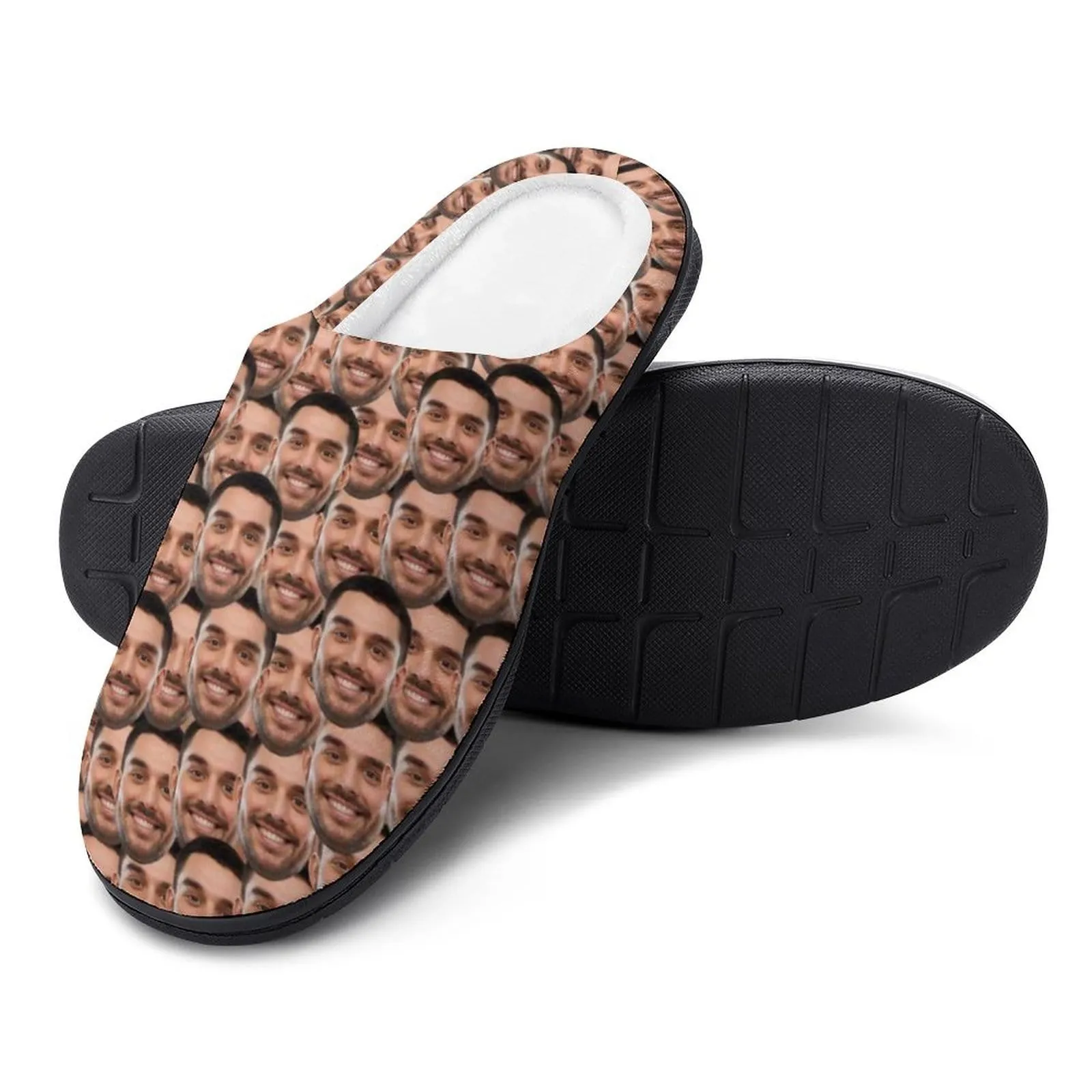 Custom Face Seamless All Over Print Cotton Slippers For Men Women