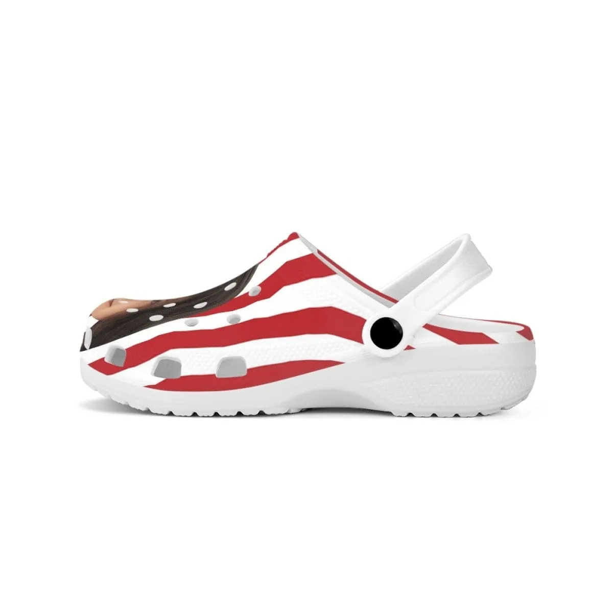 Custom Face USA Flag Kid's Hole Shoes Personalized Photo Clog Shoes Child Funny Slippers