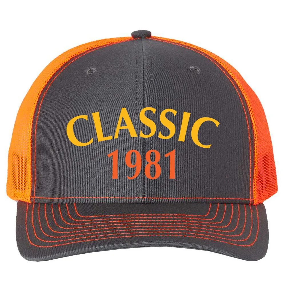 Customize Birth Year Birthday CLASSIC Snapback Trucker Cap - For Men and Women - Color Combination