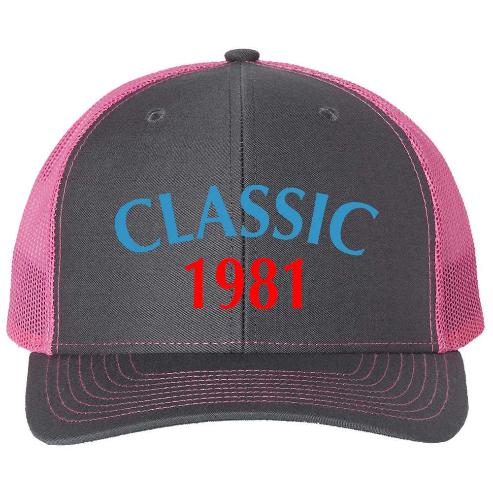 Customize Birth Year Birthday CLASSIC Snapback Trucker Cap - For Men and Women - Color Combination