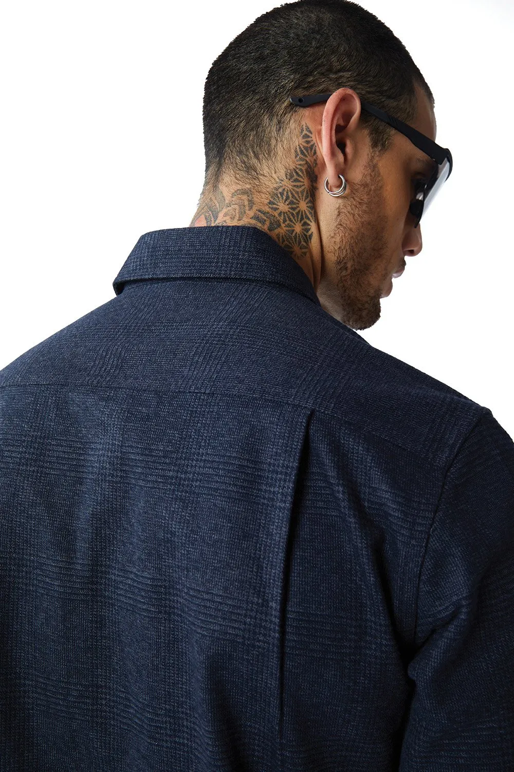 Dark Blue Solid Regular Fit Shirt