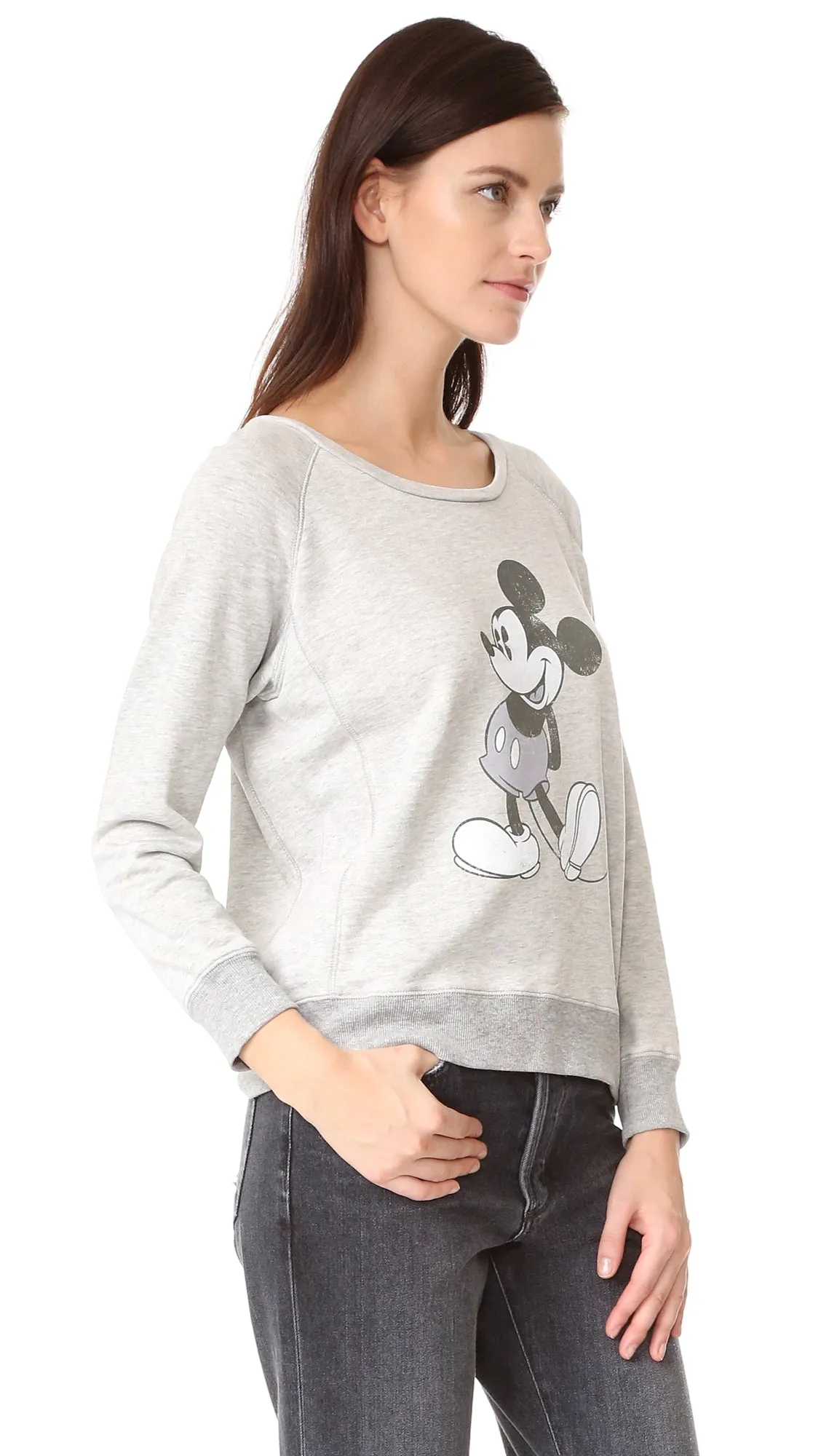 David Lerner Mickey Greyscale Raglan Sweatshirt