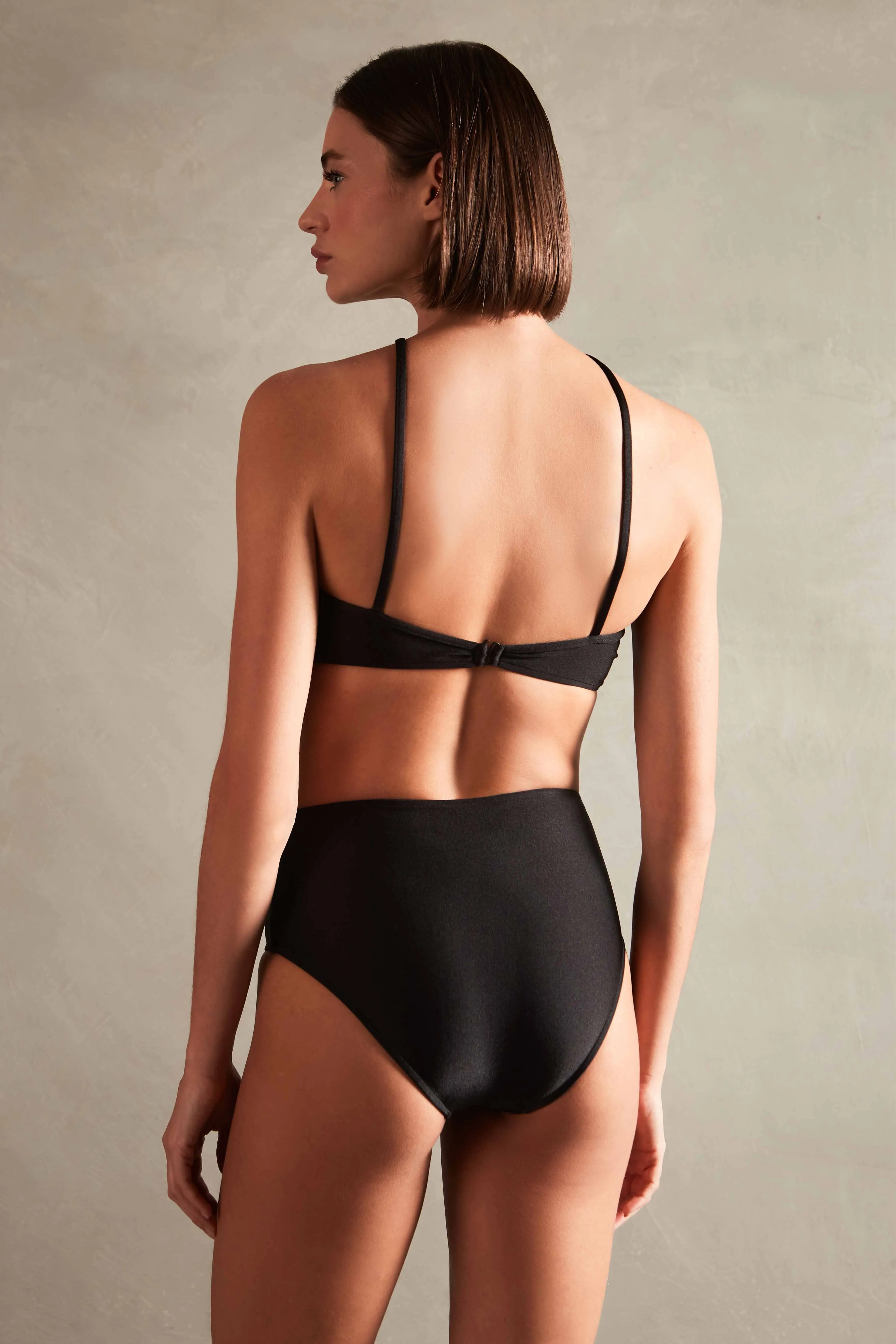 Deco Solid High-Waisted Bikini